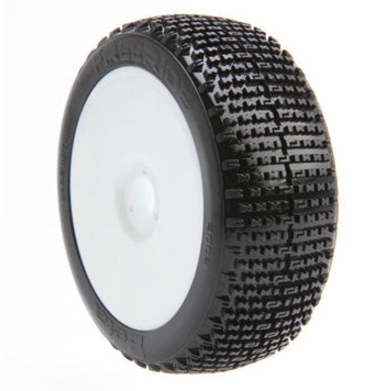 Beta BE2112SS-UG 1/8 Freeride Super Soft Tyres with Inserts and White Wheels Pair