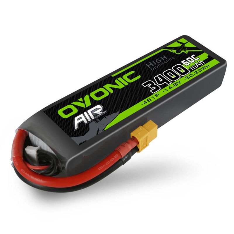 Ovonic 60C 4S 3400mAh 14.8V LiPo Battery for RC Airplane EDF with XT60 & Deans Plug