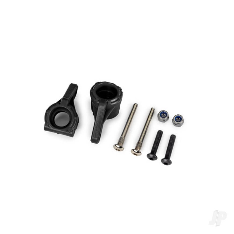 Steering blocks extreme heavy duty black (left & right)/ 3x26mm hinge pins (2)/ 3x15mm BCS (2) (for use with #9180 9181 9182 upgrade kit)