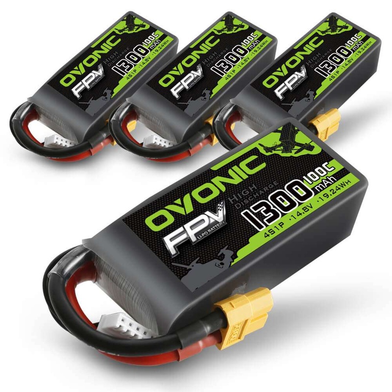 4Ovonic 4S LiPo Battery Pack 1300mAh 100C 14.8V with XT60 Plug for FPV Protek 35 Racing Drone