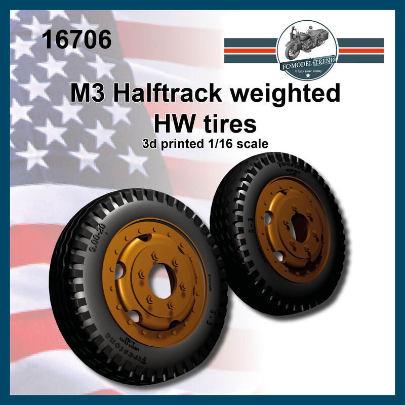 FC Model Trend 16706 1/16 M3 Halftrack, Weighted HW Tires
