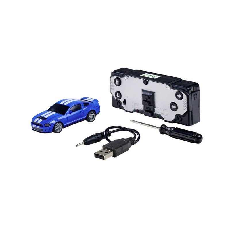 CARSON 1:60 Nano Racer Ford Mustang Shelby GT500 Blue