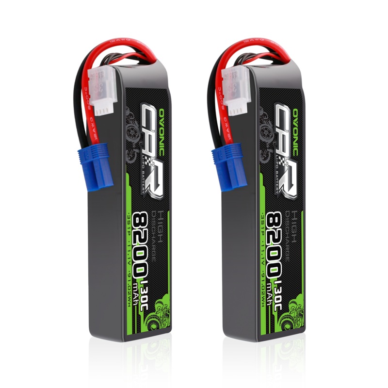 2OVONIC 3S Lipo Battery 8200mAh 130C 11.1V RC Lipo Battery with EC5 Plug for 1/8 4X4 RC Vehicles Car RC Truck