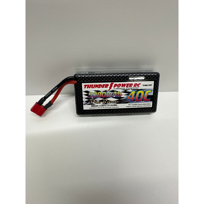 Thunder Power LiPo 5000mAh 1S 3.7v Pro Race 40C With Case - Deans special price