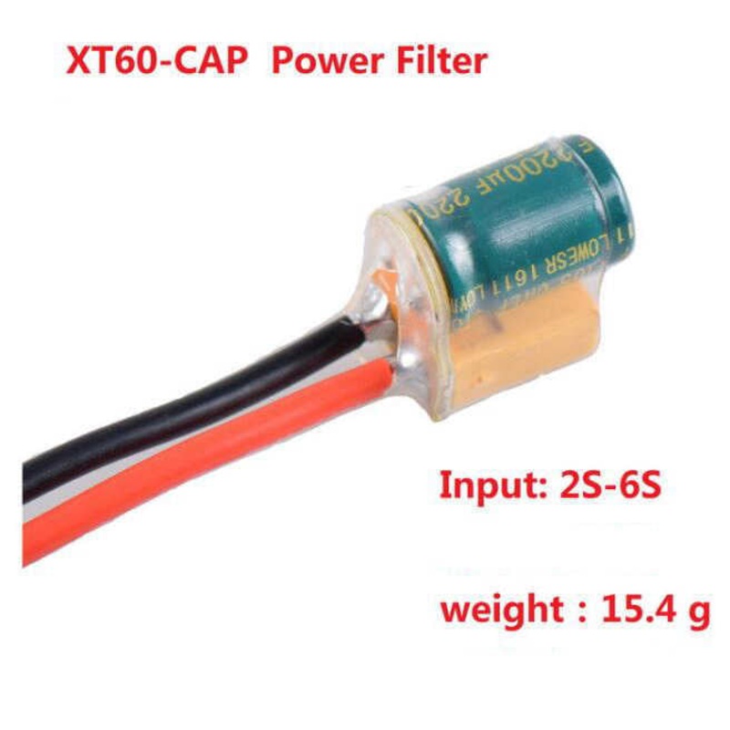 XT60 - CAP Power Filter Pigtail 14awg 2200uf