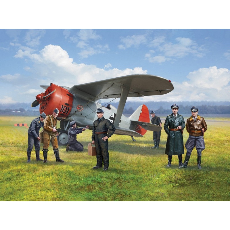 I-153 with Luftwaffe Pilots & Ground Personnel (7 Figures)