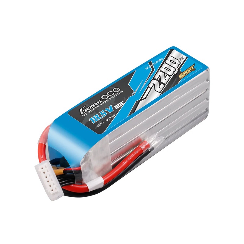 GENSACE Li-Po Sport 5S 18.5V 2200mAh 80C with No Plug