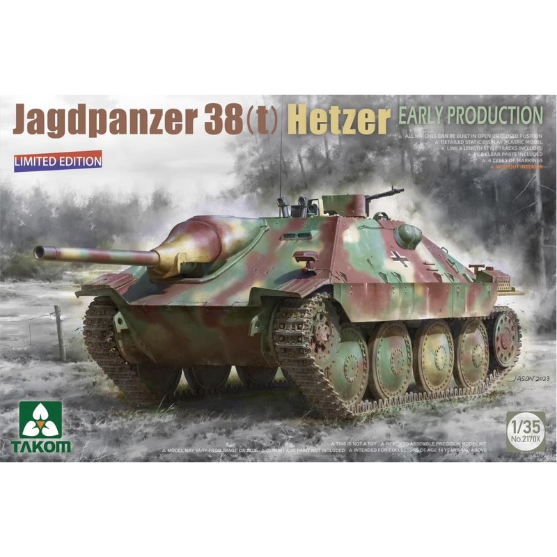 Takom 2170X 1/35 Jagdpanzer 38(t) Hetzer EARLY-Limited Ed NO INTERIOR