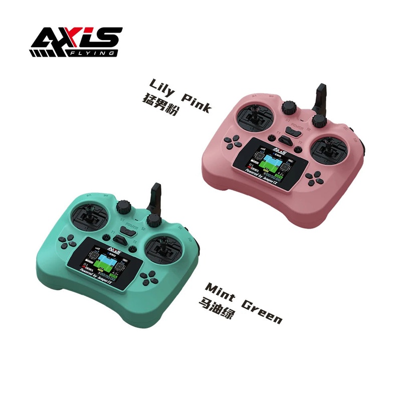 Axisflying ELRS 2.4G Radio Transmitter - 12CH 100mW Hall Sensor Gimbals with HD Color Screen Pink