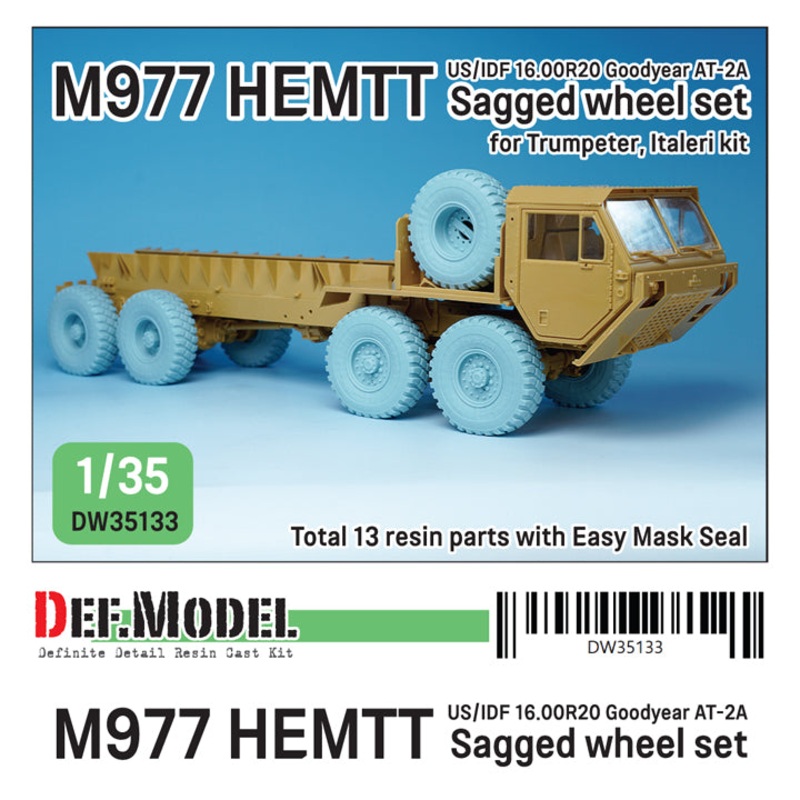 Def Model DW35133 1/35 M977 HEMTT Goodyear AT2A Sagged Wheel set (for Italeri, Trumpeter, Etc.)