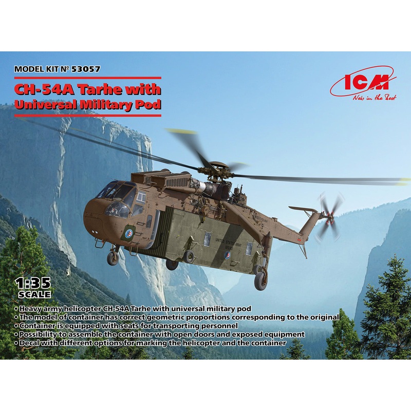 ICM 53057 1/35 Sikorsky CH-54A Tarhe with Universal Military Pod