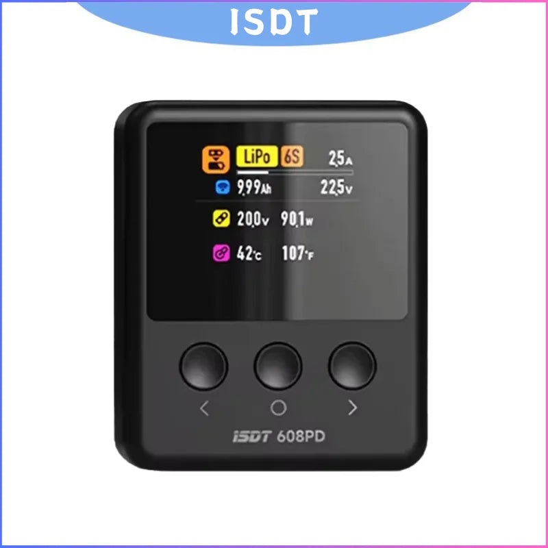 ISDT 608PD Lipo Balance Charger Discharger 240W/10A DC & 140W/5A PD Smart Digital Charger for LiPo/LiFe/LiHV RC Batteries