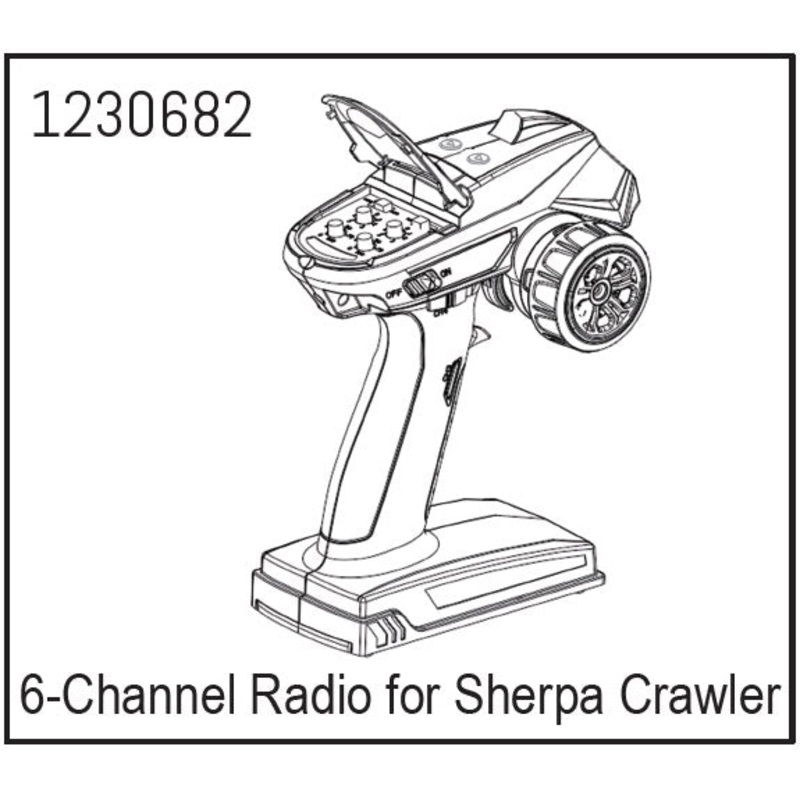 Absima 2.4GHz 6-Channel Radio CR6S Transmitter with R6WP 5 Channel Receiver