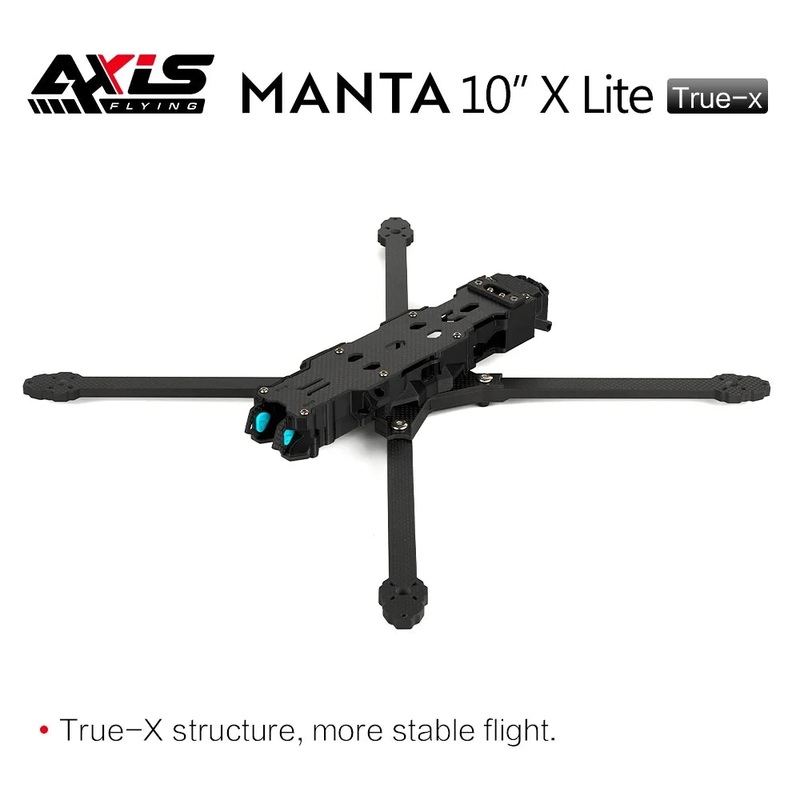 Axisflying MANTA10" Lite 10inch FPV Freestyle Drone Ture X Frame Kit 402mm Wheelbase T700 Carbon Compatible 10inch Propeller Without Side Plate