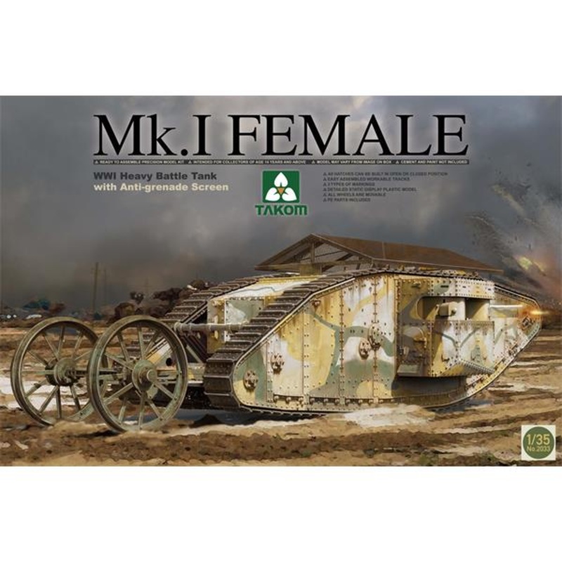 Takom 2033 1/35 WWI British Tank Mark I with Anti grenade Screen