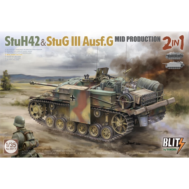TAKOM 8017 1/35 StuH42&StuG III Ausf.G Mid Prodution 2 in 1