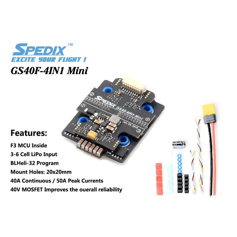 Spedix GS40F 4in1 mini esc 20x20 6S F3