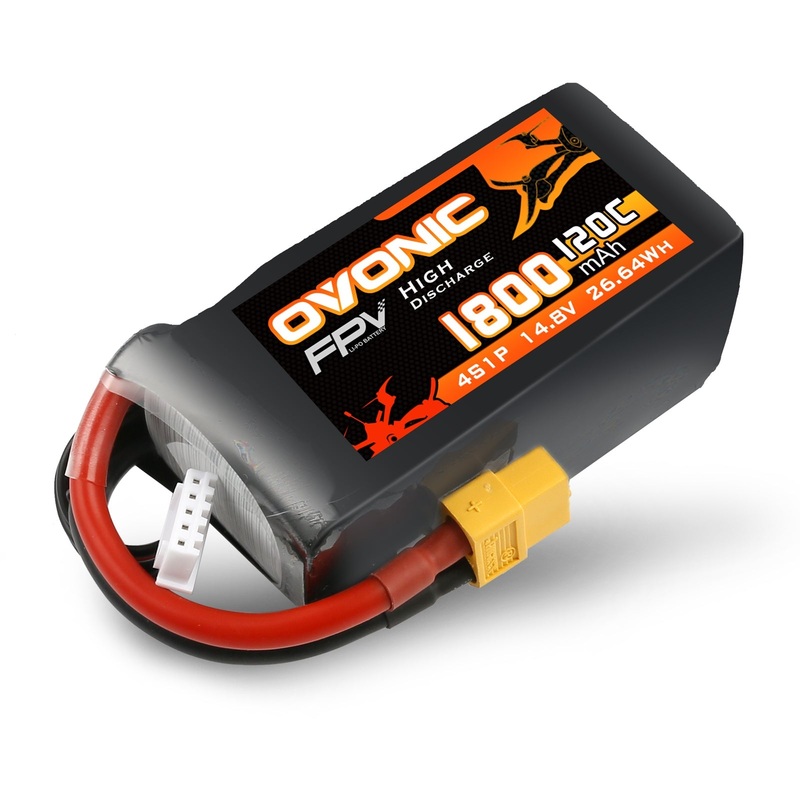 2Ovonic 120C 4S 1800mAh 14.8V LiPo Battery XT60 for FPV Racing