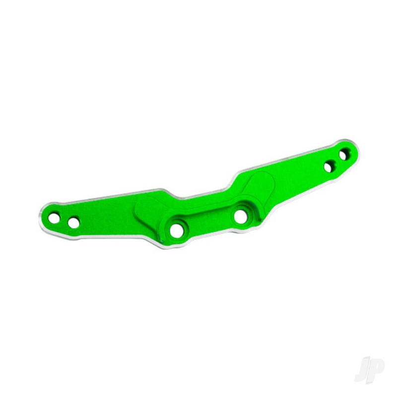 Shock tower rear 6061-T6 aluminium (green-anodised)/ 3x15mm BCS (with threadlock) (2)